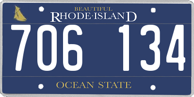 RI license plate 706134