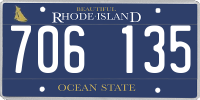RI license plate 706135