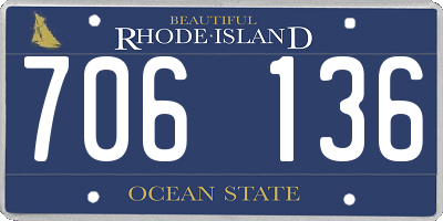 RI license plate 706136