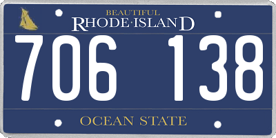 RI license plate 706138