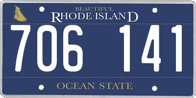RI license plate 706141