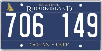 RI license plate 706149