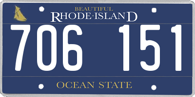 RI license plate 706151