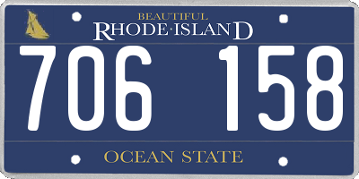 RI license plate 706158