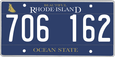 RI license plate 706162