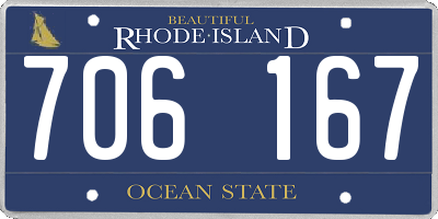 RI license plate 706167