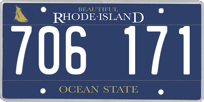 RI license plate 706171