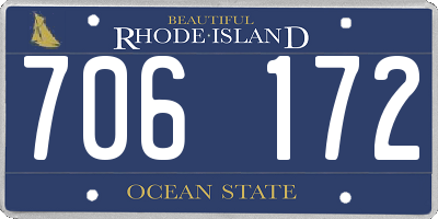 RI license plate 706172