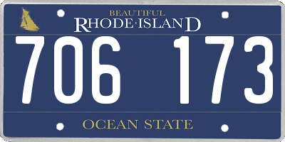 RI license plate 706173