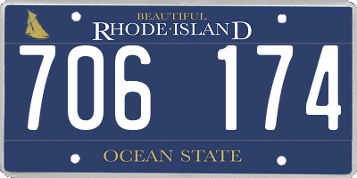 RI license plate 706174
