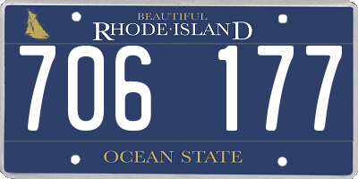 RI license plate 706177