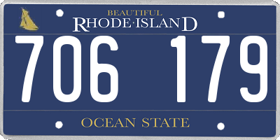 RI license plate 706179