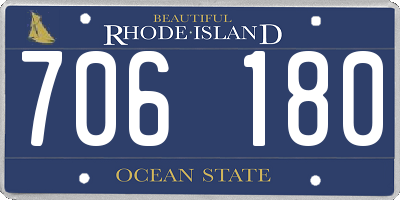 RI license plate 706180