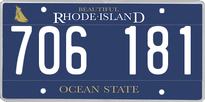 RI license plate 706181