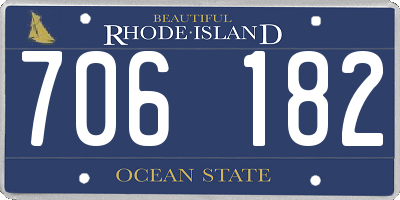 RI license plate 706182
