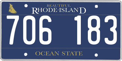 RI license plate 706183