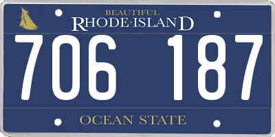 RI license plate 706187