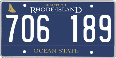 RI license plate 706189