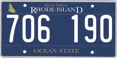 RI license plate 706190