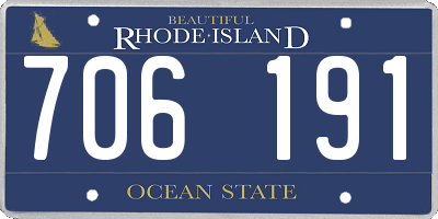 RI license plate 706191