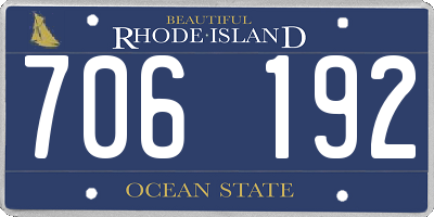 RI license plate 706192