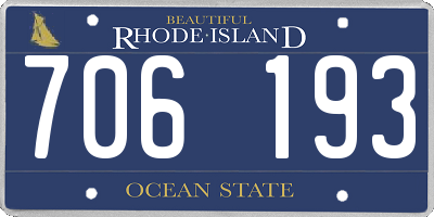 RI license plate 706193
