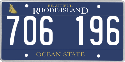 RI license plate 706196