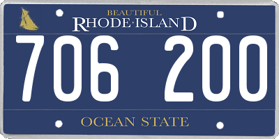 RI license plate 706200