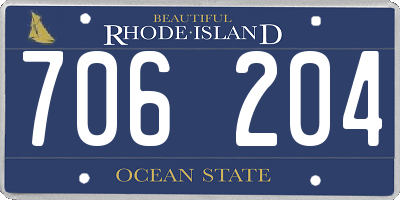 RI license plate 706204