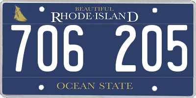 RI license plate 706205