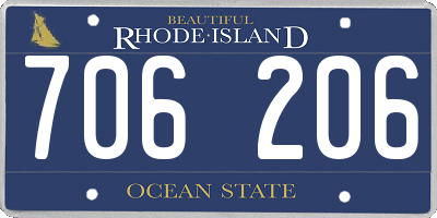 RI license plate 706206
