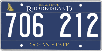 RI license plate 706212