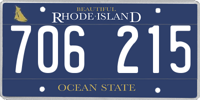 RI license plate 706215