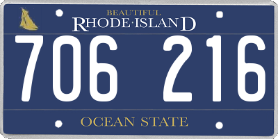 RI license plate 706216