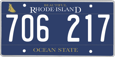 RI license plate 706217