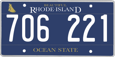 RI license plate 706221