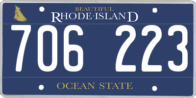 RI license plate 706223