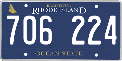 RI license plate 706224