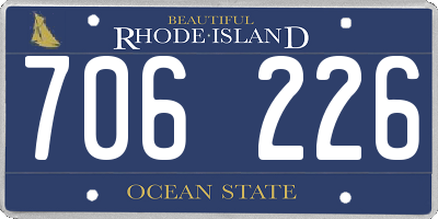 RI license plate 706226