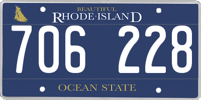 RI license plate 706228