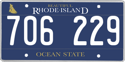 RI license plate 706229