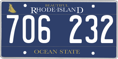 RI license plate 706232