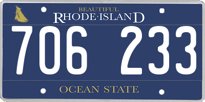 RI license plate 706233