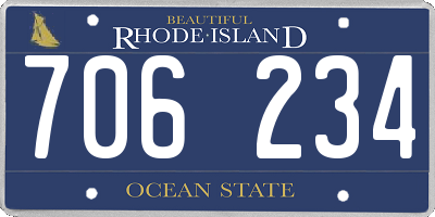 RI license plate 706234