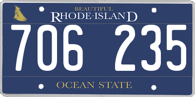 RI license plate 706235