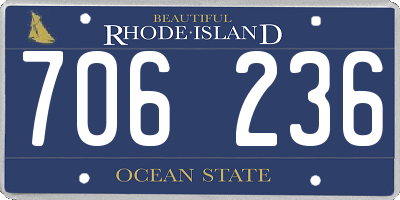 RI license plate 706236