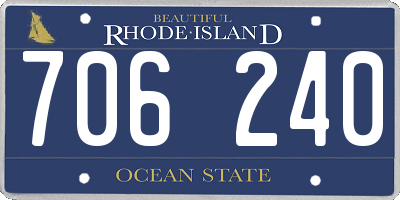RI license plate 706240
