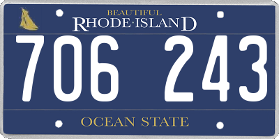 RI license plate 706243