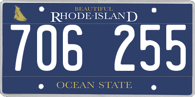 RI license plate 706255