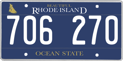 RI license plate 706270